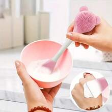 Bộ chăm sóc da mặt 6 món - Dụng cụ làm sạch da mặt, bộ cọ đắp mặt nạ SPA làm sạch sâu, bao gồm băng đô nhung mềm mại, cọ tẩy tế bào chết nhẹ nhàng, cọ làm sạch silicon nhỏ, dụng cụ chăm sóc da cầm tay, phù hợp cho phụ nữ, món quà hoàn hảo cho Ngày của Mẹ. - Bộ sáu món - Xem 6