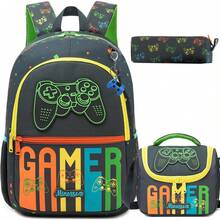 3Pcs Boys School Bag Set, Cute Dinosaur Football Space Game Print Backpack With Lunch Bag Pencil Case, 3 In 1 Lightweight Bookbag Bundle For Elementary Students, Back To School Essentials - Boys' Schoolbag - View 17