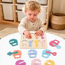 1 Bộ trò chơi ghép hình khóa cho trẻ em, đồ chơi giáo dục phát triển kỹ năng vận động tinh, đồ chơi xếp hình bằng gỗ mang tính giáo dục. - Nhiều màu - Xem 4