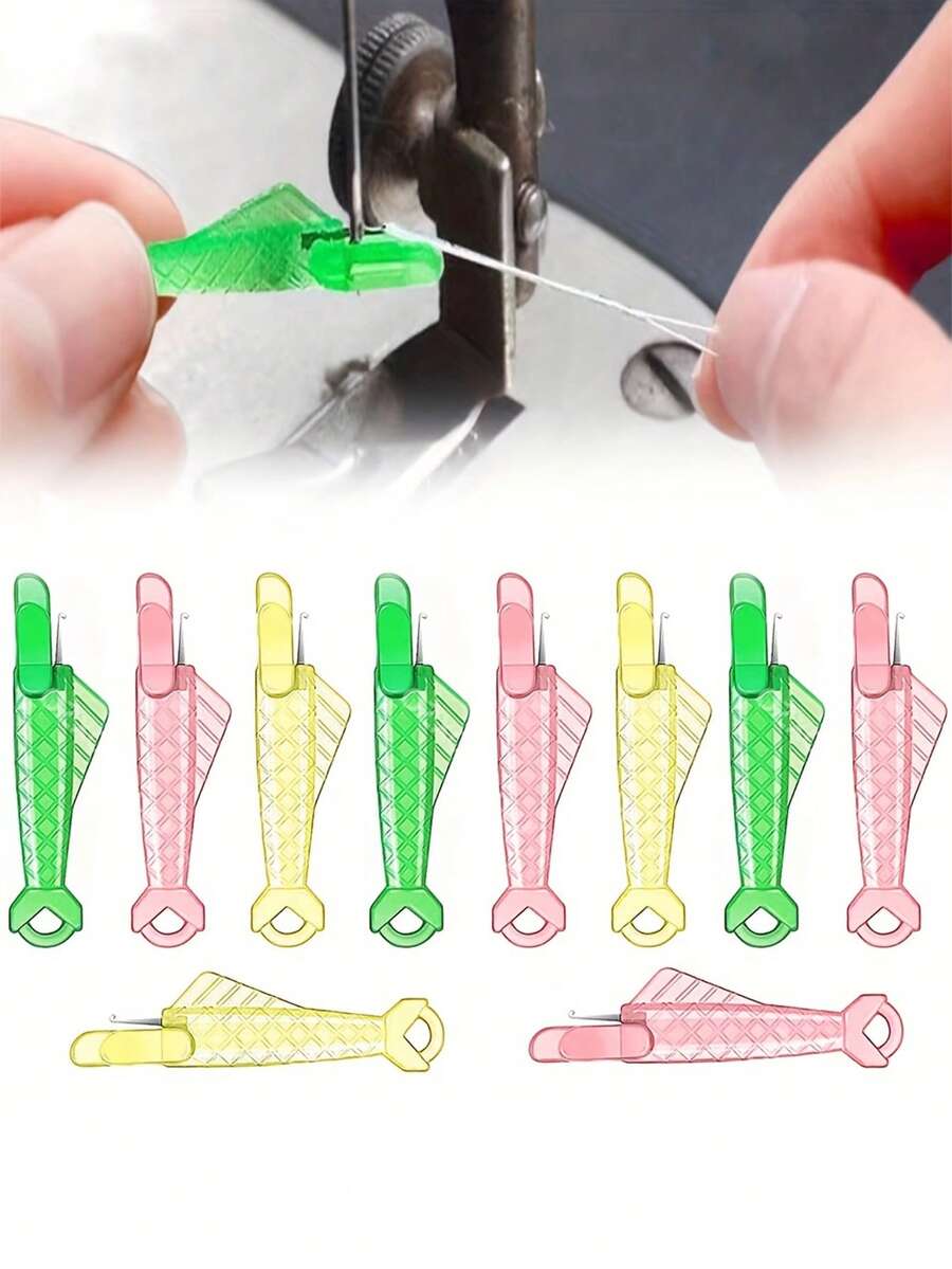 1/10/20pcs Automatic Fish-Shaped Threader For Sewing Machines, Mini Automatic Needle Threaders, Easy Self-Threading Tool For Sewing Machines, Suitable For Needlework, Embroidery, Sewing Crafts, DIY Arts, Easily And Quickly Threads Handmade Needles