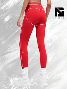 Airbrush High-Waist 7/8 Heart Throb Legging - Bright Red/White - View 2