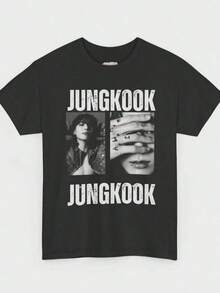 Unisex T-Shirt Made Of Pure Cotton, Black And White Photo Collage T-Shirt, Summer T-Shirt, Blouse, Basic Tops, Tops, T-Shirt, Creative Design, Outdoor Play, Cool Style, Fun Design, Great For Outdoor Play - màu đen - Xem 1