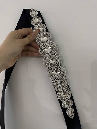 1pc Rhinestone Circular Holiday Dress Belt, New Wedding Belt, Perfect Accessory For Formal Gown, Prom Dress,Summer,Beach