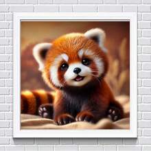 5D DIY钻石画套装 - 熊猫，全钻圆形钻石艺术马赛克工艺套装，包含防水画布和工具，适合家居装饰和礼品赠送 - 查看 3