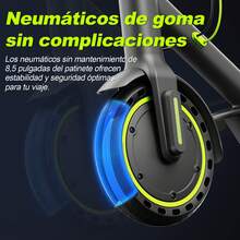 SEEMAR S3 Scooter Electrico Plegable Para Adultos LCD, 25 KM/H, 500W, 8.5 Pulgadas, Con Luz LED, Control De Aplicación, 3 Velocidad De Ajustable, Batería 36 V 7.8AH , Patin Eléctrico - Verde - Ver 5