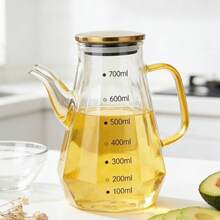Glass Oil Bottle, Leak-Proof Oil Pot, Home Kitchen Seasoning Bottle, Large Capacity Soy Sauce Vinegar Oil Can, With Stainless Steel Lid - View 4