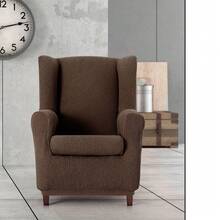 Kiva Universal And Versatile Wingback Chair Cover, Various Colors Available – Easy-To-Fit Protective Chair Cover For Backrest, Seat And Arms - Brown Troy - View 5