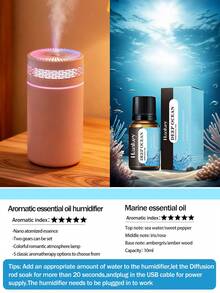 [Car Accessories]1 Pc 250ml Car Humidifier,Available In Black,White,And Pink.Equipped With A Romantic Colorful Ambient Night Light,2 Working Modes,Timer-Based Automatic On/Off Function,And Essential Oil Compatibility.Suitable For Car,Office,And Homes - Multicolor - View 25