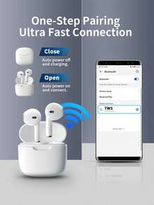 Mini Portable Wireless Bluetooth Earbuds, Black/White/Pink, Long Distance - View 7