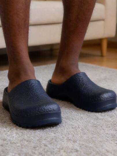 Giày lười liền thân chống thấm nước EVA màu tối - Đế trong có thể tháo rời, chống trơn trượt và dễ vệ sinh, phù hợp cho công việc và sử dụng hàng ngày.