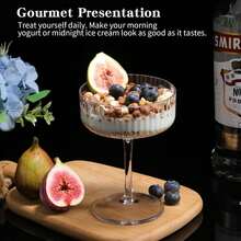 1/2/4/6/12pcs Ribbed Vintage Decorative Martini, Champagne And Cocktail Glasses, 8oz Rippled Cups, Indoor And Outdoor Gifts, Suitable For Weddings, Birthdays And Other Large Parties - View 1