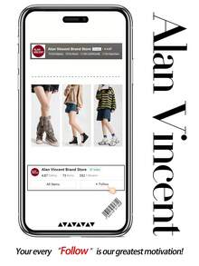 Alan Vincent[Free Returns And Exchanges][Local Delivery][Quick Arrival][City Sneaker Series]Women's Sneakers New Thick Soled Height-Increasing Women's Beige And Blue Shoes Fashionable And Comfortable Soft Shoes Can Be Paired With Various Pants And Clothes Outdoor Sports Shoes Street Style Box Packaging - 米色 - 查看 8