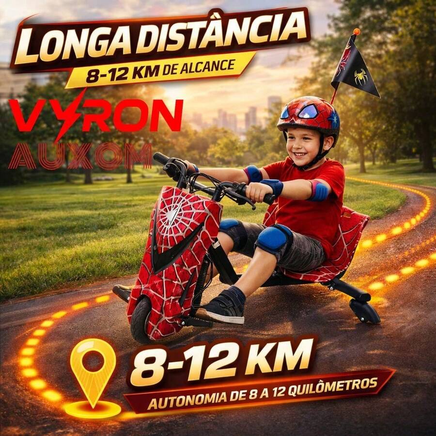 AUXOM VYRON Electric Drift Trike For Kids And Adults, 250W, LED, Bluetooth, 360° Rotation, 3 Speeds - Đỏ - Xem 1