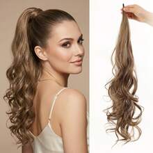 Extensiones de cabello rizado extra largas para coleta, aptas para uso diario - Dos Tonos - Ver 11