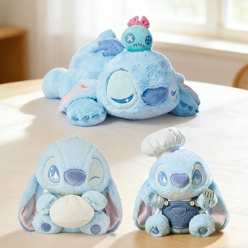 Miniso Disney Stitch Dreamy Planet Lying & Food Party Hug Bun Sitting & Chef Sitting Doll,Adorable Stitch Style,Perfect for Bed & Sofa Decor,Wonderful Gift for Family(1 PC) - 彩色 - 查看 1