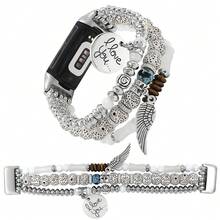 1条全新弹力绳波西米亚风表带，适用于Charge 5/Galaxy Watch 8 - 白色 - 查看 1