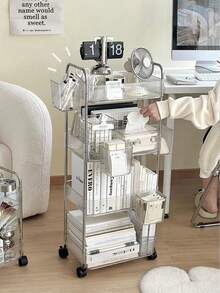 1 pieza Organizador de tocador de 2/3 niveles, caja de almacenamiento transparente para artículos varios de escritorio, soporte de exhibición, bandeja de almacenamiento para perfumes, cuidado de la piel y cosméticos - transparente - Ver 4