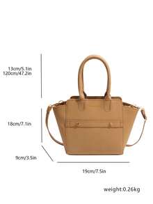 Minimalist Fashion New Rhombus Handbag, Commuter Elegant Shoulder Bag With Inner Pouch - Khaki - View 3