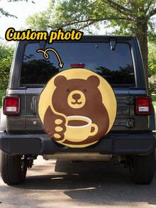 Personalized Spare Tire Cover, Supports Photo Upload Customization, Customizable Image, Name, Text Or Logo, Waterproof, Dustproof, UV-Resistant Spare Tire Protection Cover, Suitable For SUV, RV, Trailer, Camper And Other Vehicle Types. Made Of Durable Outdoor Material, Effectively Protects Spare Tire From Sun, Rain, Dust And Harsh Weather Erosion - Multicolor - View 3