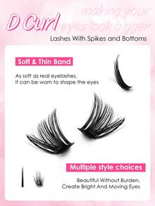 15 Rows 308pcs Mixed False Eyelashes, C/D Curl Individual Cluster Lashes,Lashes With Spikes And Bottoms ,Manga Lashes Enlarged Eye Effect Suitable For Daily Wear - C/D MIX - View 5