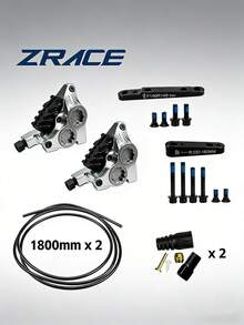 Bộ kẹp phanh thủy lực 4 piston ZRACE XG4 gắn phẳng, kẹp phanh đường bộ, má phanh ICE-TECH, kẹp phanh đua BMX, gia công CNC hoàn toàn, trọng lượng nhẹ, F - Nhiều màu - Xem 6