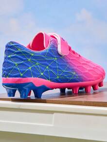 Tacos de fútbol con cordones degradados para niños y niñas - Rosa Fucsia - Ver 3