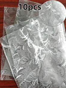 1pc,Transparent Floral Embossed Shelf Liner, Non-Stick & Washable Drawer Mat, Luxury Style For Cabinets - Transparent Floral Pressed Flowers - View 12