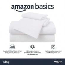 4 Pcs Bed Sheet Set 100 Cotton Jersey Includes Er Soft Flat And Fitted Sheets Pillowcase Solid - White - View 3