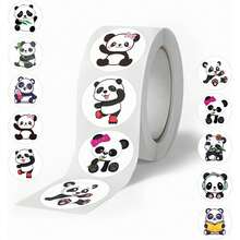 500 piezas/Rollo Pegatinas de Panda de Dibujos Animados Lindas, Decoración para Regalos/Planificador/Cinta/Fiesta/Pastel/Papelería Doodle Pegatinas Suministros para Scrapbooking - Dibujos animados - Ver 7