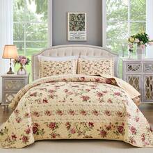 3 Piece Quilt Set Queen/King Size, Antique Rose Light Pink Bedspread Coverlet Set, Lightweight Soft And Comfortable Bedding Set. Bedroom Decor For All Seasons, Home Decor Room Decor Bedroom Decor Bed Comforter Set Mothers Day Gift Wedding Decorations. - 粉色 - 查看 1