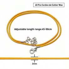 Juego de 40 piezas de cordones para collares - Cordón encerado y piel sintética - Collares de cuerda trenzada con broches de langosta - Accesorios para colgantes DIY - Cordones para collares unisex (multicolor) - Multicolor - Ver 2