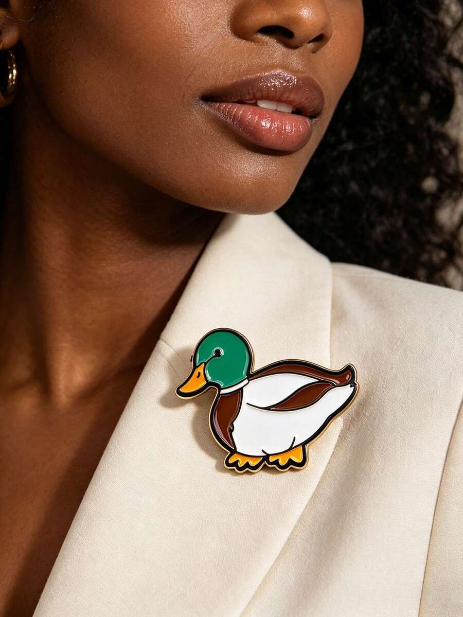 Insignia de esmalte de pato, alfileres de solapa, insignias para mochila, broches para ropa, broche de dibujos animados, joyería linda, accesorios de regalo