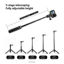 Extendable Handheld Selfie Stick With Built-In Tripod, Extends Up To 50cm/19.69in, Compatible With DJI, 360 Action Cameras - View 2