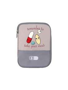 1 Stück tragbare medizinische Tasche mit "Medikation" und Pillen Muster, kompaktes Erste-Hilfe-Set für Camping, Reisen und Zuhause, kleine Medizintasche, praktische medizinische Tasche, Notfallpack, Mehrfarbige Optionen, geeignet für Alltag/Outdoor/Reisen, unverzichtbares medizinisches Zubehör für gesundheitsbewusste und unterwegs Nutzer, Organizer für die tägliche Gesundheitsversorgung - Verschiedenfarbig - Übersicht 12