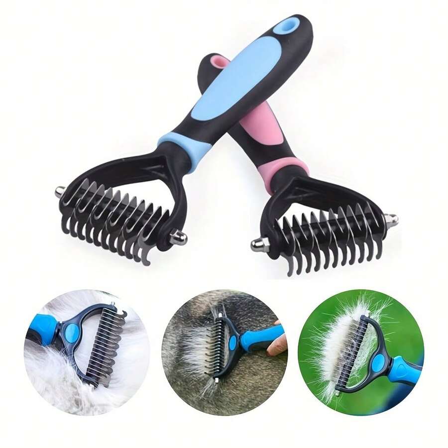 1pc Double-Sided Detangling Brush, Pet Grooming Tool For Dogs & Cats