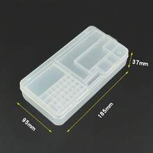 Caja de almacenamiento de plástico rectangular transparente, soporte para tornillos, contenedor organizador, joyería, equipo de decoración de uñas, estuche de herramientas, 1 Uds. - 18,5 x 9,5 x 3,7 cm - Ver 2