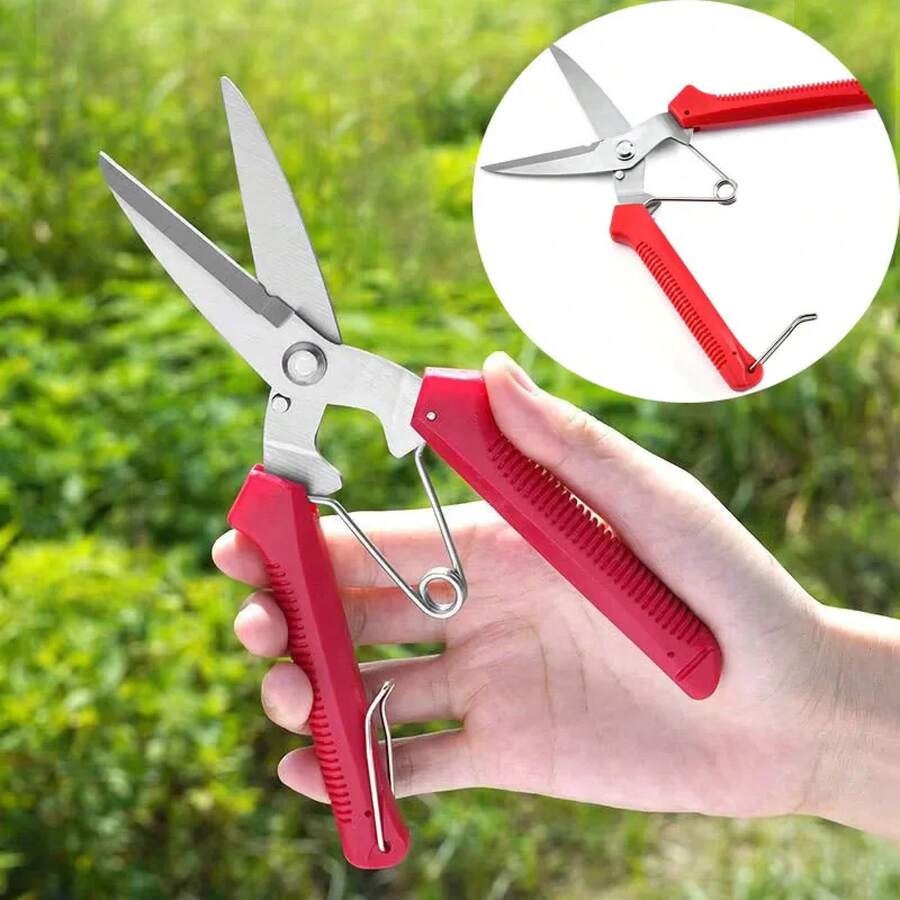 Nuevo Tijeras de podar de cabeza recta de 190mm, tijeras de jardín con antideslizante de acero inoxidable para bonsái, uso doméstico - verde - Ver 1