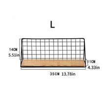 Kệ sách treo tường bằng sắt tối giản, chắc chắn, không cần khoan, giá để đồ cạnh giường ngủ, kệ lưu trữ treo tường cho văn phòng. - màu đen - Xem 15