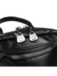LANYIBAIGE Women's Large Capacity Simple Fashion Backpack 2026 New Style Commuter Versatile Student Bookbag Dual Use PU Material Waterproof - Black - View 8