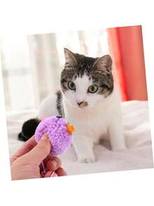 4pcs Cat Toys Set, Plush Ball With Bell, Plush Cat Ball Toys With Bells, Cute Cat Mouse Toys With Sound & Chewing Design, Interactive Indoor Cat Toys To Relieve Boredom And Destructive Behavior - View 6