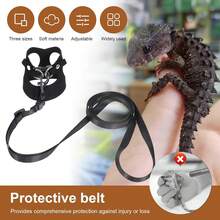 3 Pack Bearded Harness And Leash Set, Adjustable Nylon Bearded Accessories With 3 Sizes Vests, 6.56ft Lead Reptile Training & Walking Accessories(Black) - Brown - View 7
