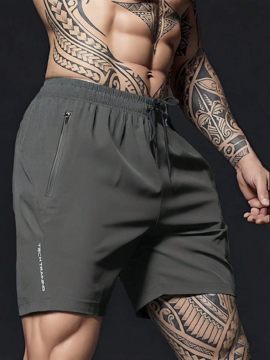 QYK-917 Simple Blue Daily Wear Men Shorts - Dark Grey - View 1
