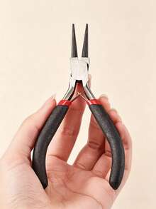 Bộ 6 kìm làm trang sức - Bộ dụng cụ làm trang sức, bao gồm kìm mũi nhọn, kìm cắt chéo, kìm mũi tròn, 2 nhíp và 1 dụng cụ mở vòng, thích hợp cho việc xâu hạt vòng tay và làm trang sức thủ công. - màu đen - Xem 5