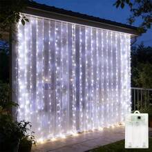 LED Window Curtain Lights, Hanging Fairy Lights With 8 Lighting Modes, Suitable For Bedroom, Indoor, Christmas, Party, Garden, Wedding Decoration - Battery Box Curtain Light - View 11