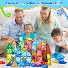 Large Dinosaur Volcano Magnetic Building Blocks Toy Set, Creative Construction Magnetic Tiles, Early Education Enlightenment, Suitable For Children's Birthday And Holiday Gifts - Multicolor - View 3