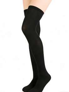 1-6 Pairs Unisex Solid Color Double Stripe Knee High Socks, Casual School Style - Multicolor - View 5