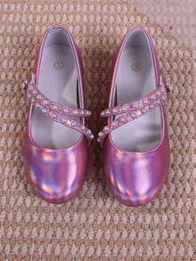 Sapatos casuais escolares femininos, lançamento 2026, modelo Crystal Princess, com sola macia, confortáveis e elegantes, perfeitos para férias e festas. - Rosa - Ver 2