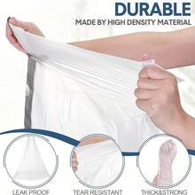 100pcs (5 Rolls) Thick Drawstring Trash Bags - Leak-Proof Kitchen, Bathroom, Home & Office Use, Durable Disposable Garbage Bin Liners - A - View 2