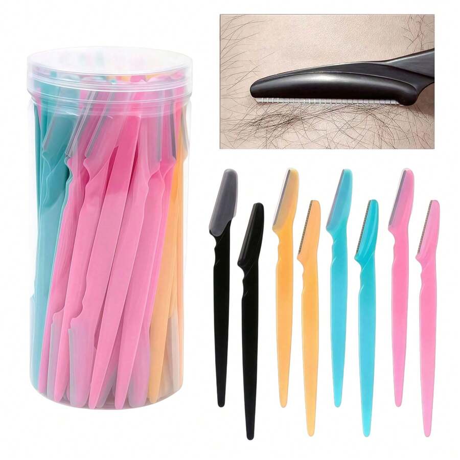 5/24/36件套眉毛修剪器，面部剃毛器，便携式眉毛及毛发去除器，眉毛修整器，女士化妆工具 - 多色 - 查看 1