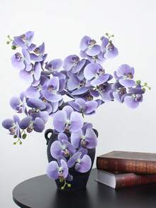 Hoa lan nhân tạo, hoa lan bướm cực kỳ sống động và chân thực, kiểu dáng cổ điển, hoa lan lụa trang trí, thích hợp để trang trí nhà cửa trong phòng khách, khách sạn và đám cưới, trang trí Halloween, trang trí Giáng sinh, trang trí mùa thu. - Màu tím - Xem 4